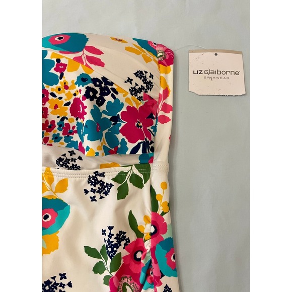 Liz Claiborne Floral Tankini Swimwear Womens Plus XXL Padded Beach Multicolor - Picture 3 of 16